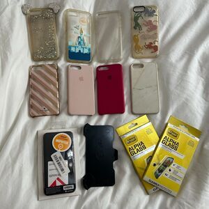 Lot of 9 iPhone 8 Plus or iPhone 7 Plus cases, 1 holster, 2 screen protectors